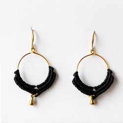 Goutte - Chic Bohemian Earrings - Black Colour