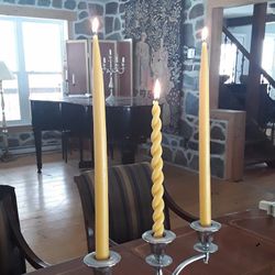 3 beeswax candles- unique dinner candles- Valentine's Day gift - unique wedding gift - unity candle