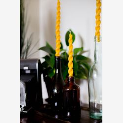 2 Beeswax taper candle - twisted beeswax candle - dinner candle - unity candle - valentine's day gift - hostess gift