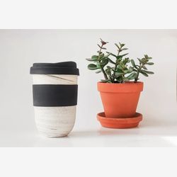 Ceramic travel mug with silicone lid - 16oz travel mug