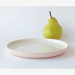 Handmade pink ceramic small plate, small breakfast plate, round pink modern pottery plate, pink jewelry dish, minimalist decor, boho chic