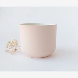 Modern ceramic pink coffee mug, coffee cup without handle, minimalist tea cup, modern pottery, coffee lover perfect gift , Hygge Boho chic