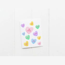 Carte de Saint-Valentin / Bonbons coeurs