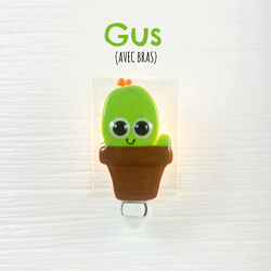 Gus le cactus - Veilleuse en verre