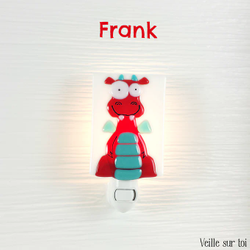 Frank le dragon - Veilleuse en verre