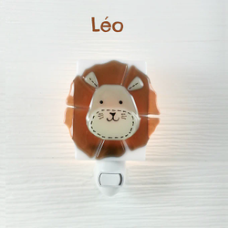 Léo le lion - Veilleuse en verre