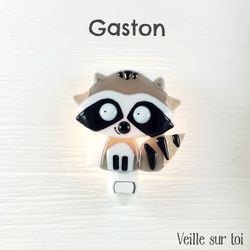 Gaston le raton - Veilleuse en verre
