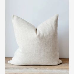 Natural textured beige pillow cover 20x20, Neutral beige pillow. Neutral modern farmhouse pillow cover