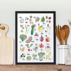 Affiche 11x14 - Alphabet des fruits et légumes