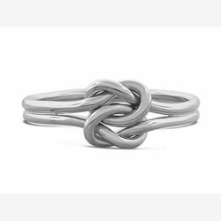 Bague double love knot - or blanc