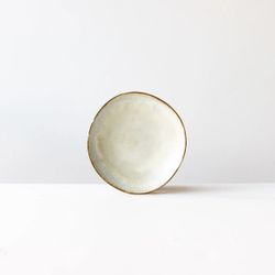 Handbuilt Plate in Red Stoneware & Cream Glaze