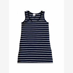 Striped wide navy striped Bamboo sleeveless sweater