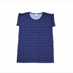 Very short sleeve jersey in BAMBOO Navy anchor white boat