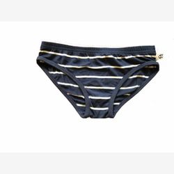 Women's Bamboo Panties Low Rise Wide Stripe Navy and White