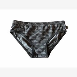 Women's BAMBOU Panties Low Rise Grey and Black Triangle