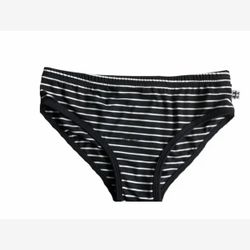 Women's BAMBOU Panties Low Waist black striped medium white