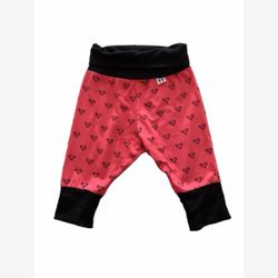 Coral and black hearts evolutionary leggings