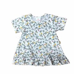 Organic cotton dress with yellow flowers