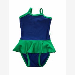Poseidon Royal Girls Swimsuit with Green Trim