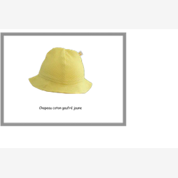 Sun hat yellow cotton embossed (CG10)