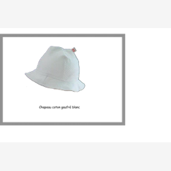 Sun hat embossed cotton white (CG01)