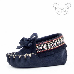 Navy Ciquala traditional mocassin for baby