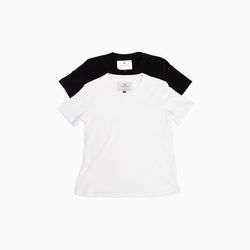 T-shirt classique | Two-Pack | Femme | Blanc, noir ou mixte