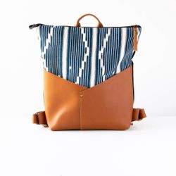 Atwood - Laptop Backpack in Leather & Fabric