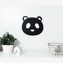 Adhesive panda chalkboard repositionable vinyl black and white customizable wall decoration children bedroom