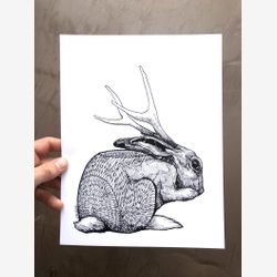 Jackalope Two 8.5x11 Limited Edition Print