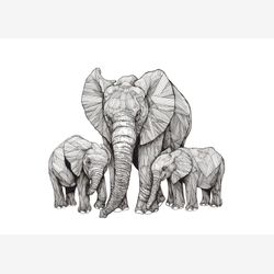 Elephant Family 8.5x11 Limited Edition Print