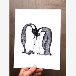 Penguin Love 8.5x11 Limited Edition Print