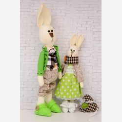 Handmade dolls, Tilda dolls, Doll Interior Art Doll ,Fabric Doll, Handmade dolls"Family Rabbits"