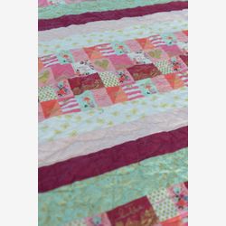 Flamingo quilt - patchwork quilt - baby girl quilt - modern quilt - striped quilt - pink quilt - crib quilt - toddler quilt - handmade quilt