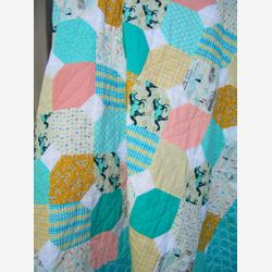 Baby quilt - gender neutral quilt - southwestern quilt - mint quilt - baby boy quilt - crib quilt - patchwork quilt - baby blanket -