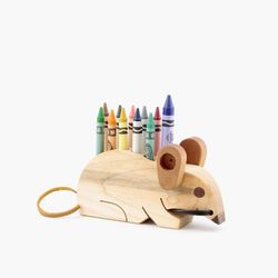 Wooden pencil case, mouse