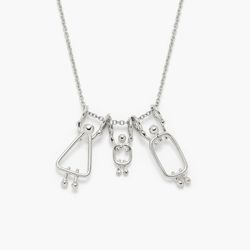Silver family necklace