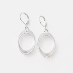 Oval earrings silver plated