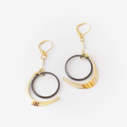 Earrings Golden Moon Ring