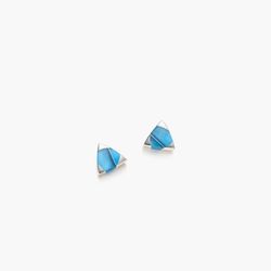 Turquoise triangle stud earrings
