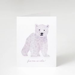 "Give me a hug" bear love and friendship greeting card.