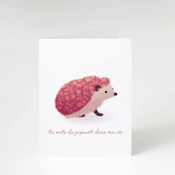Love and friendship greeting card hedgehog "You spice up my life"