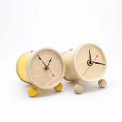 Wooden table clock Sputnik