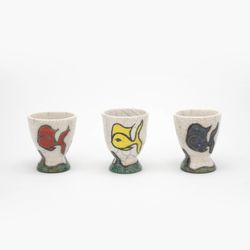 Ceramic raku Egg cup