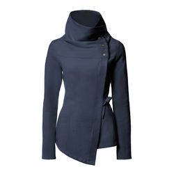 Asymmetrical navy blue coat by Melow