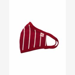 Mask red striped wide white