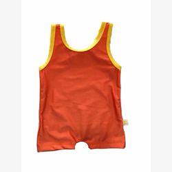 Baby swimsuit poseidon orange and yellow trim