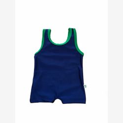 Royal Poseidon Baby Swimsuit with Green Trim