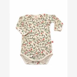 Long Sleeve Organic Cotton Red Flowers Diaper Cover