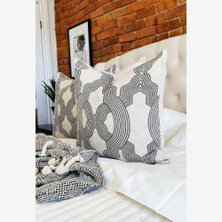 Modern Farmhouse pillow, beige and black linen pillow, 20x20, 22x22 linen pillow, classic throw pillow case, modern decor, natural decor